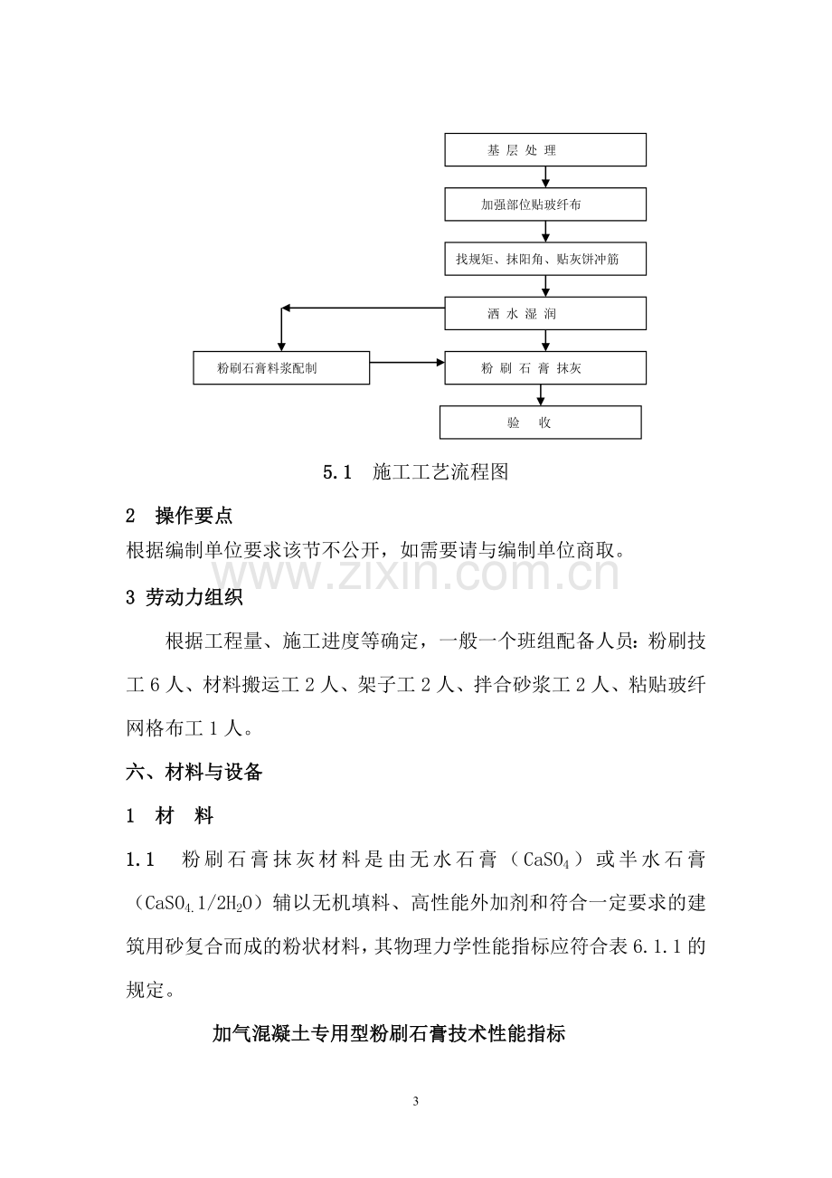 加气混凝土砌块墙体粉刷石膏抹灰施工工艺方法.doc_第3页