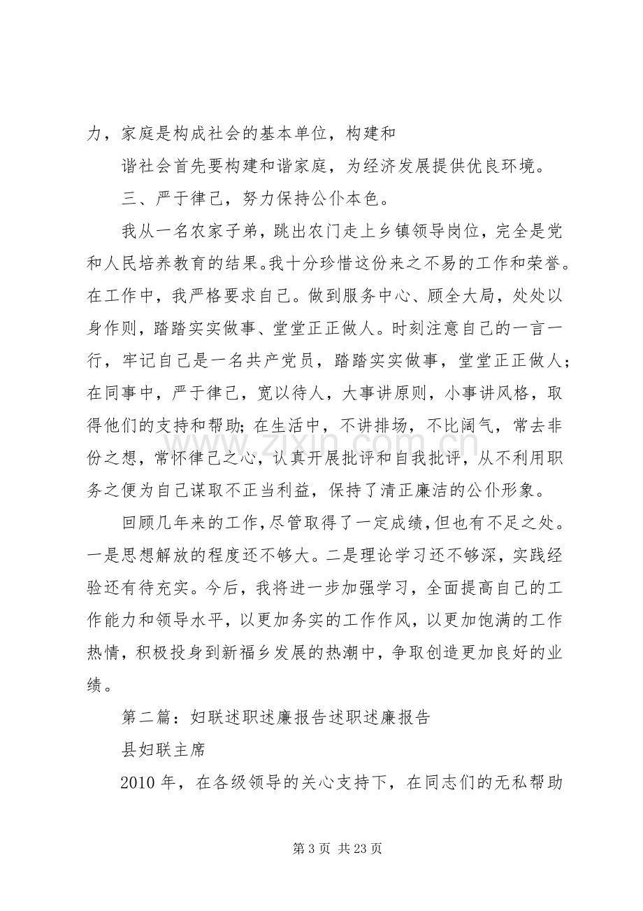 统战(妇联)述职述廉报告.docx_第3页