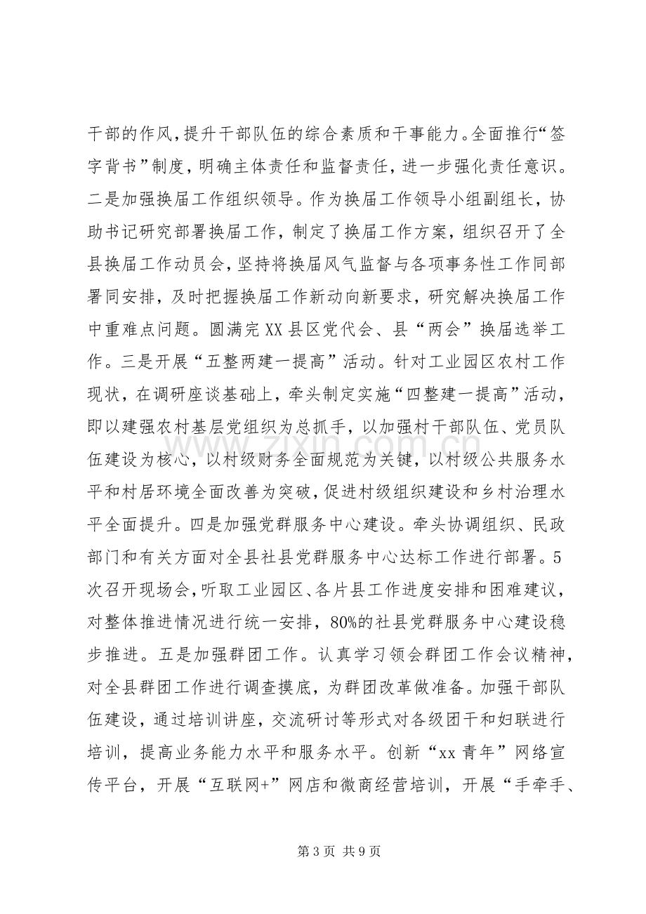 XX年度县委副书记兼政法委书记述职述廉报告.docx_第3页