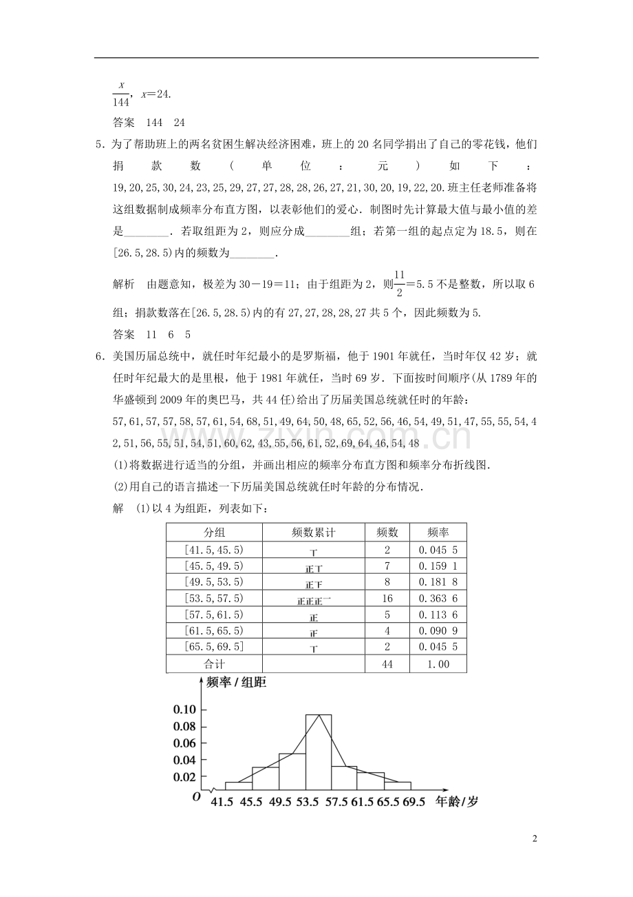 山东省高中数学《2.2.1用样本的频率分布估计总体分布》训练评估-新人教A版必修3.doc_第2页