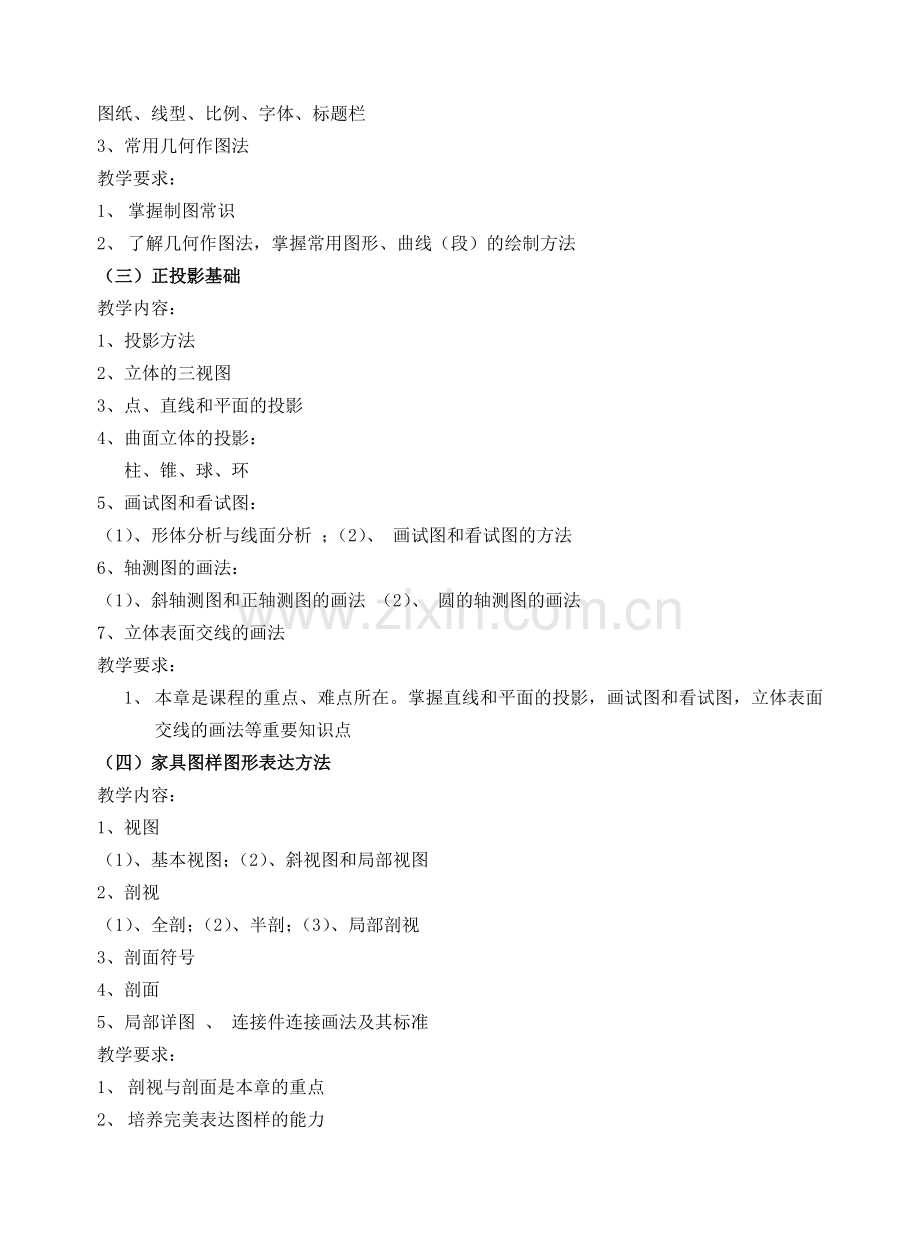 《家具制图与透视学》课程教学大纲.doc_第2页