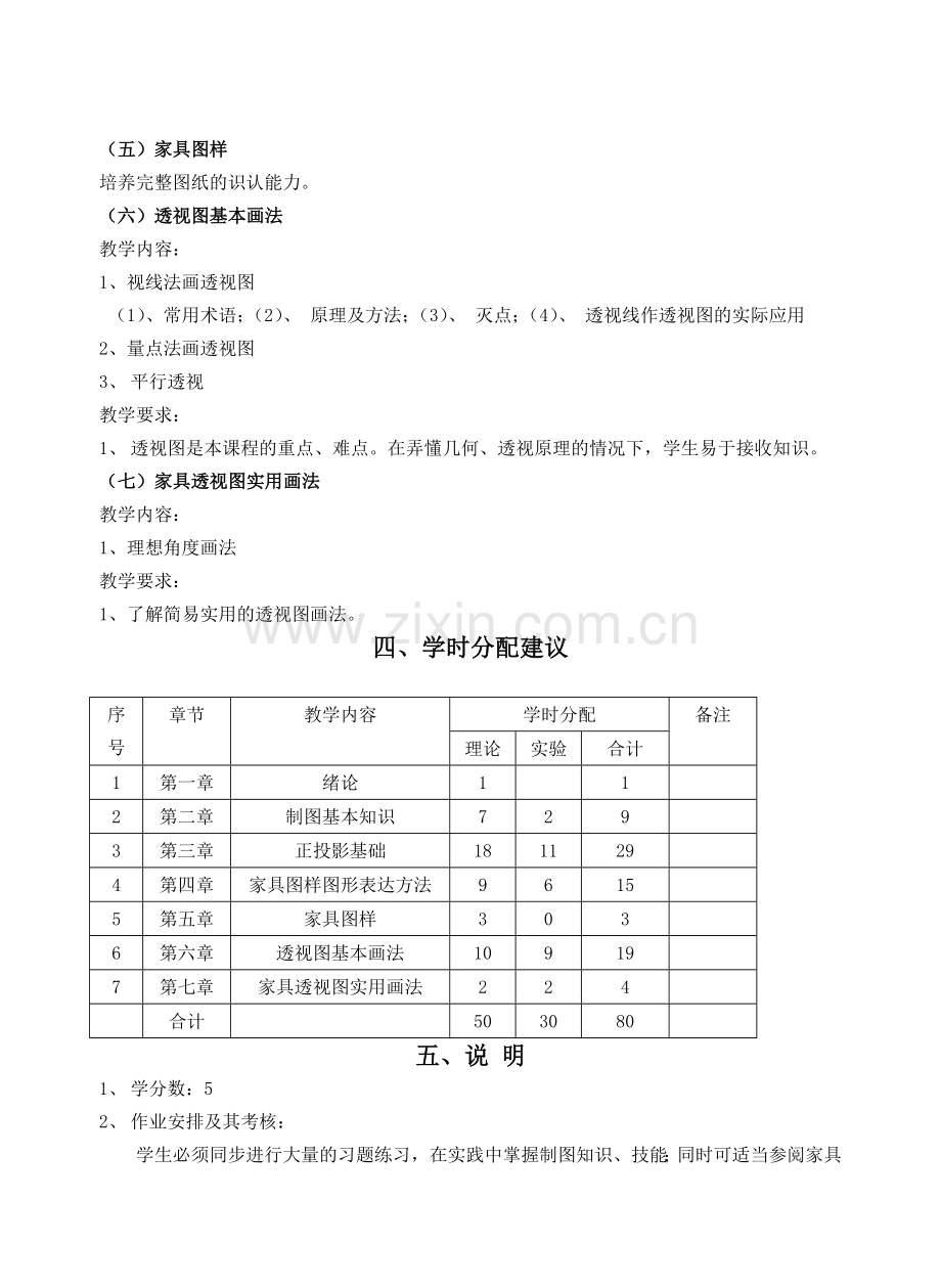 《家具制图与透视学》课程教学大纲.doc_第3页