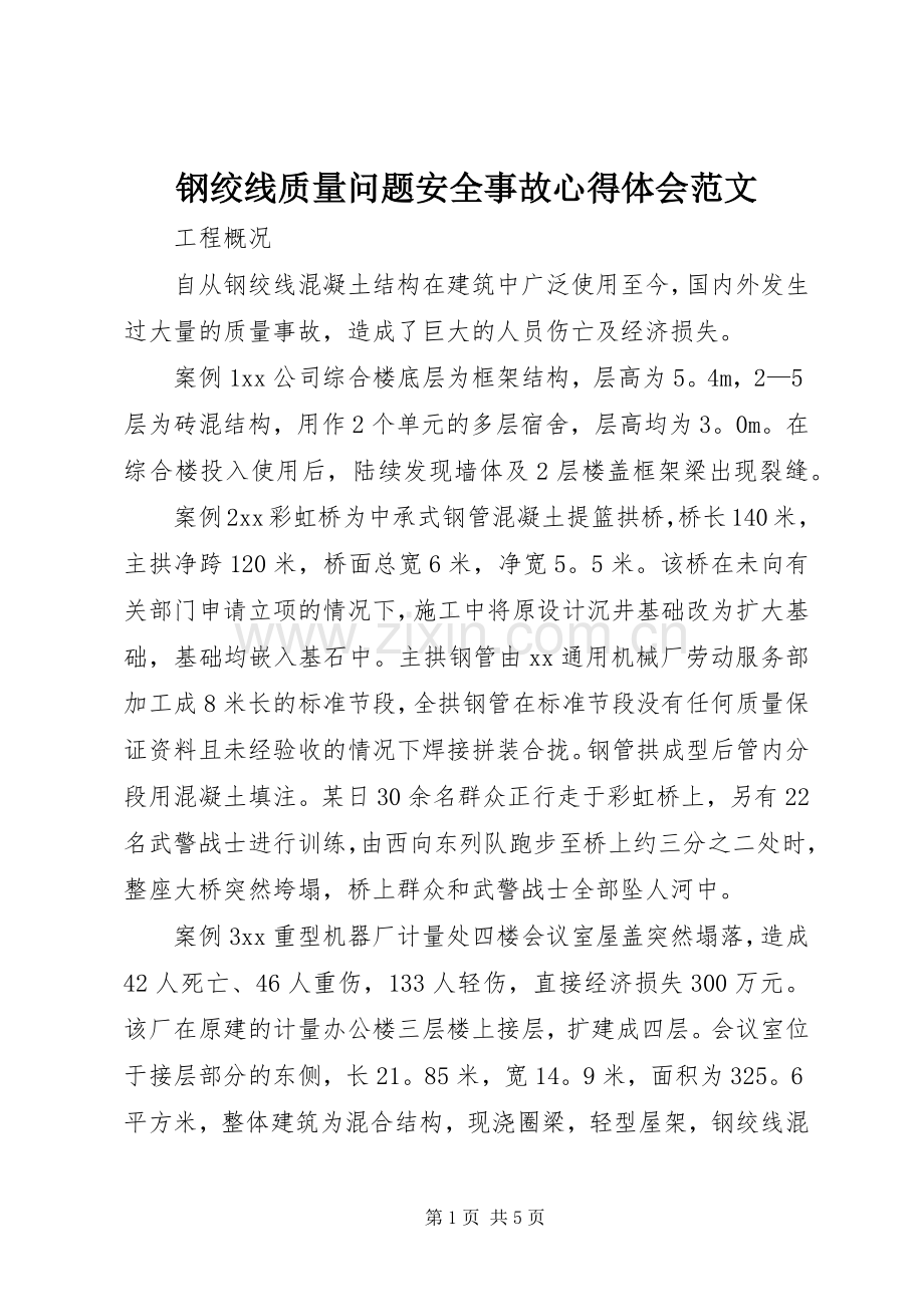 钢绞线质量问题安全事故心得体会范文.docx_第1页