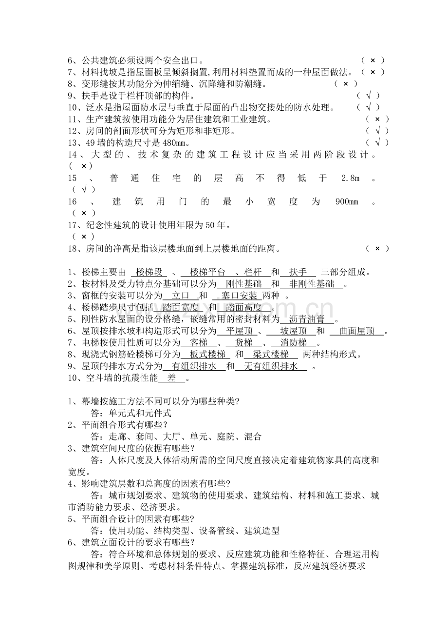 房屋建筑学考试复习题.doc_第3页