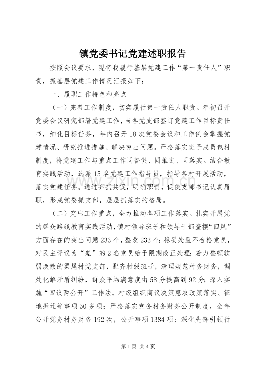 镇党委书记党建述职报告.docx_第1页