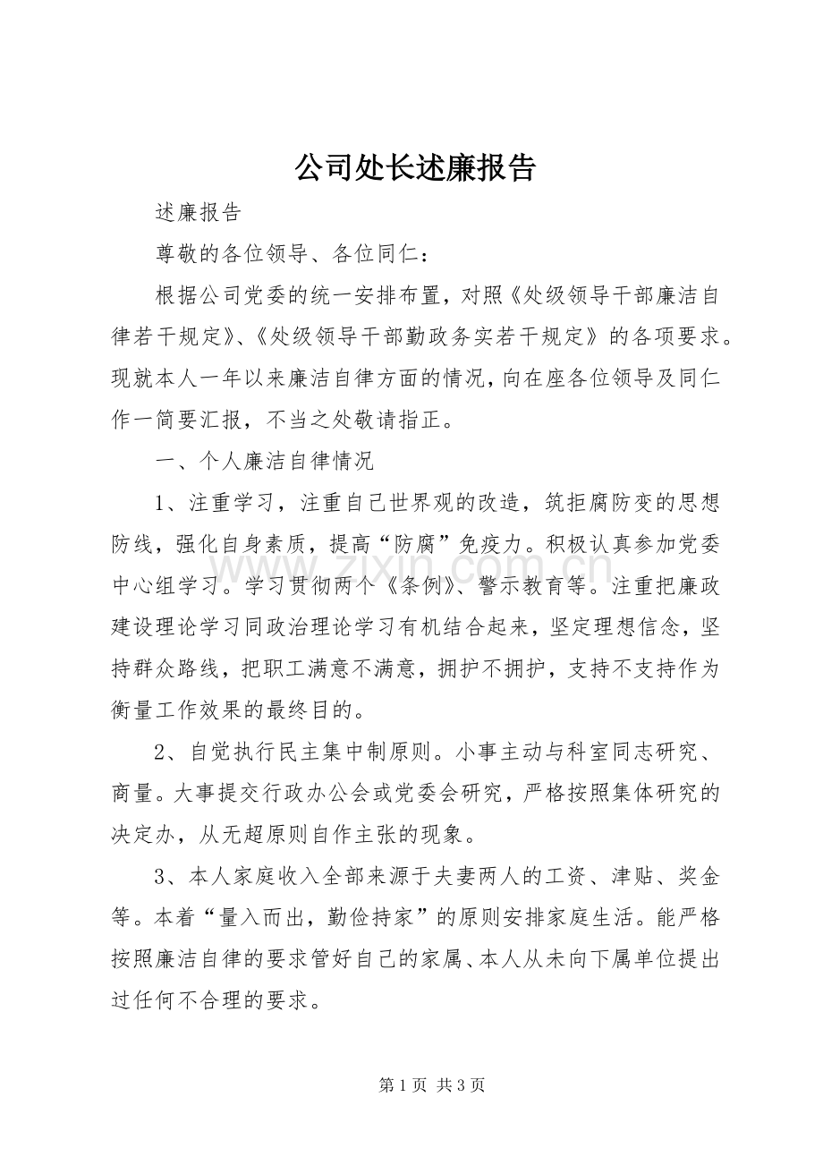 公司处长述廉报告.docx_第1页