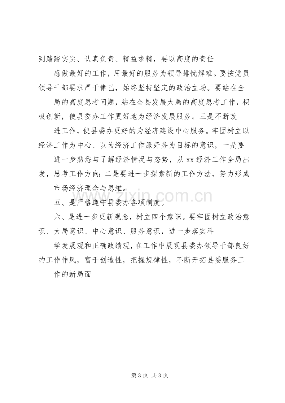 县委办公室主任干部作风整顿心得体会.docx_第3页