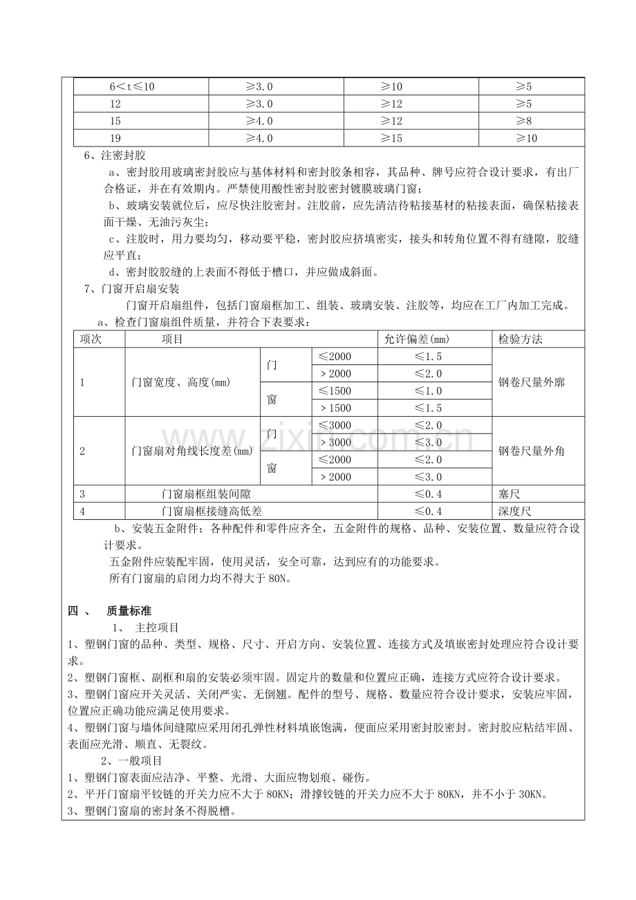 马集镇万顷良田安置区工程塑钢门窗安装安全技术交底.2013.doc_第3页