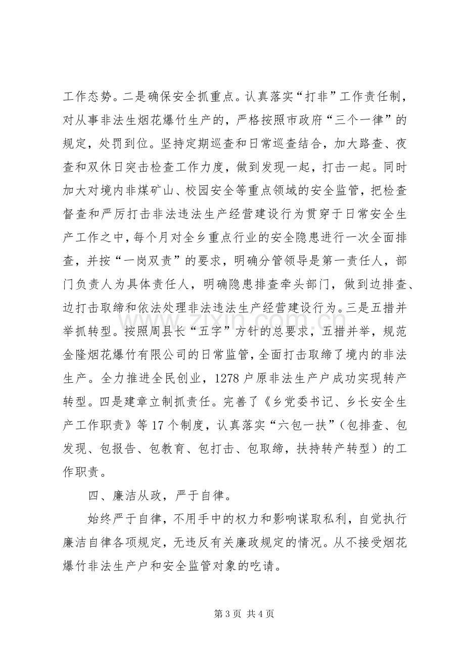 乡党委委员政法委兼安监站站长述职报告.docx_第3页