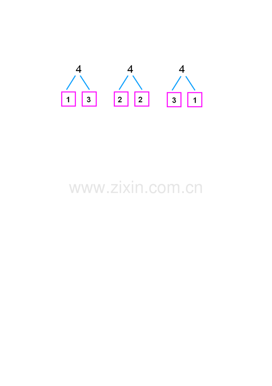 小学数学人教2011课标版一年级2、3、4的分与合.docx_第3页