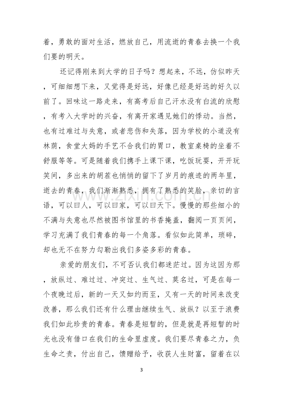 青春励志演讲稿范文集锦六篇.docx_第3页