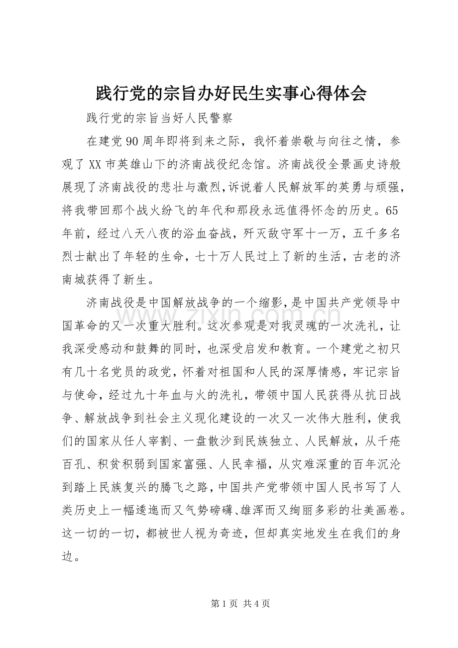 践行党的宗旨办好民生实事心得体会.docx_第1页