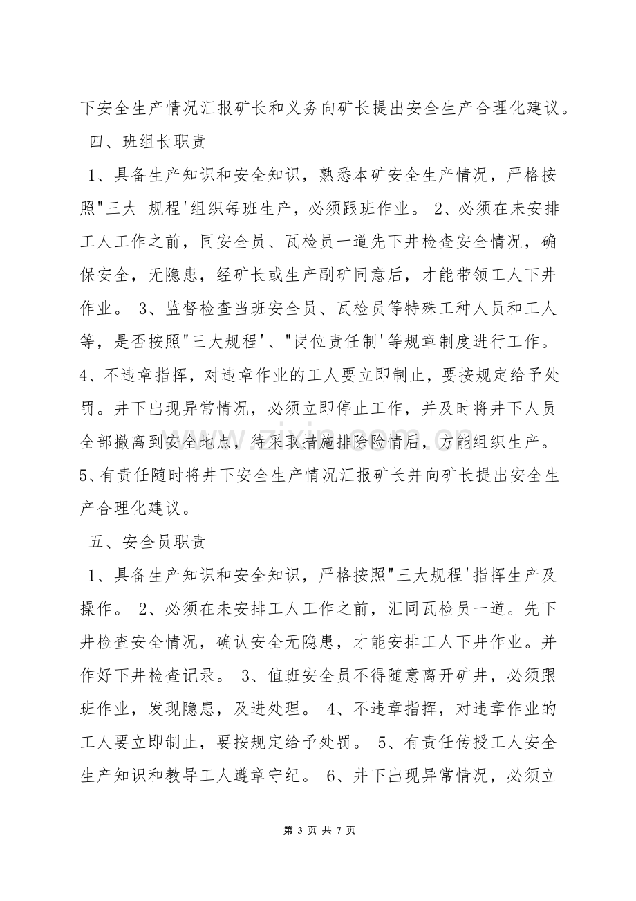 煤矿安全岗位责任制实施细则.docx_第3页