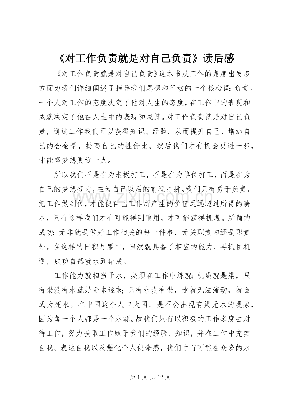 《对工作负责就是对自己负责》读后感.docx_第1页