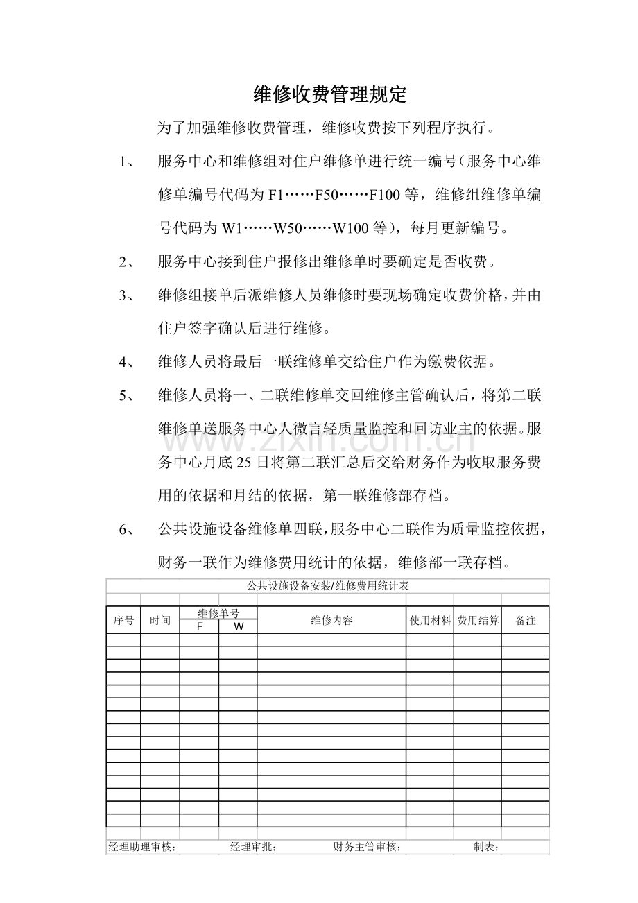 微震爆破施工工艺流程图和维修收费管理规定.doc_第2页