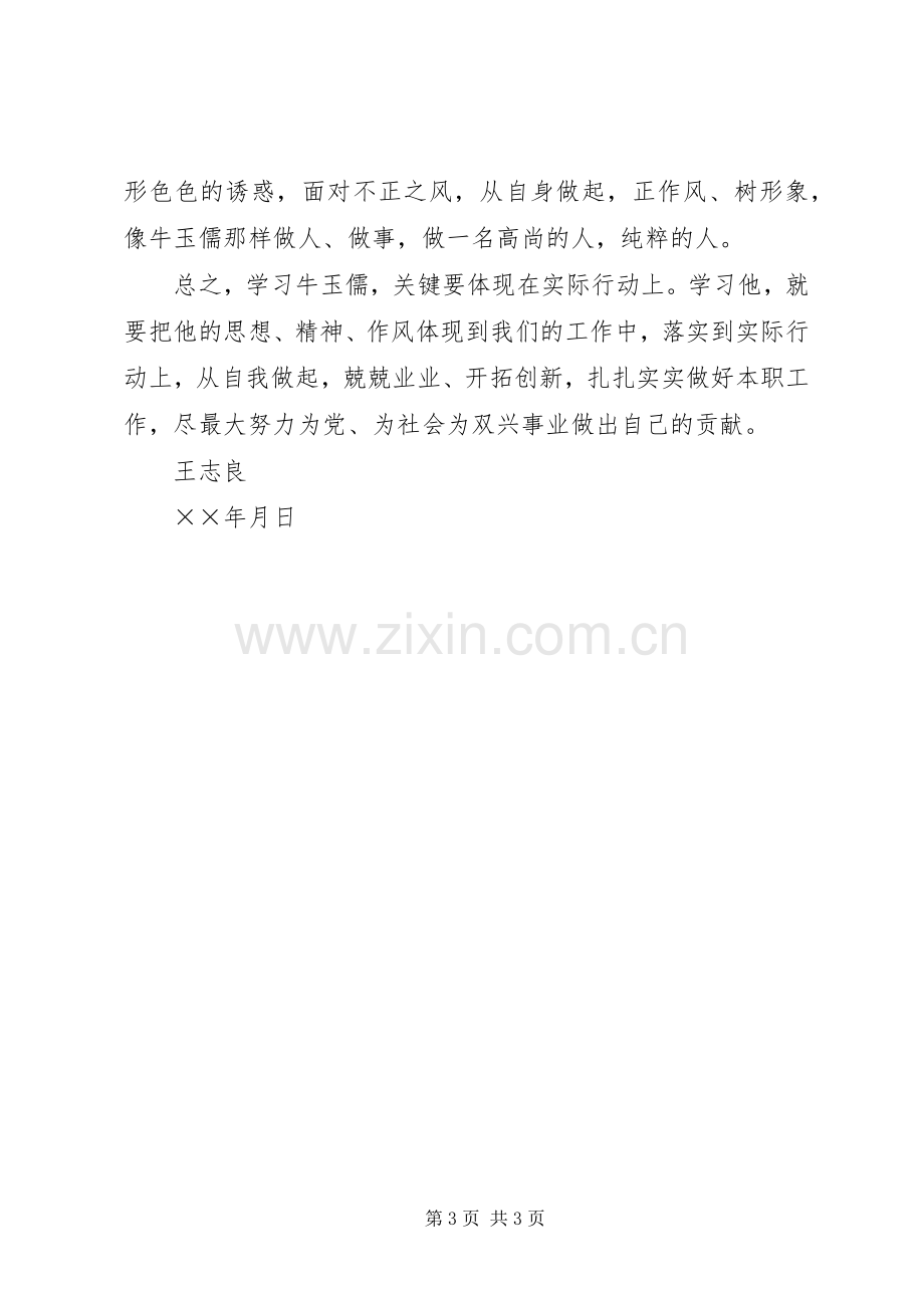 学习牛玉儒同志先进事迹之心得体会.docx_第3页