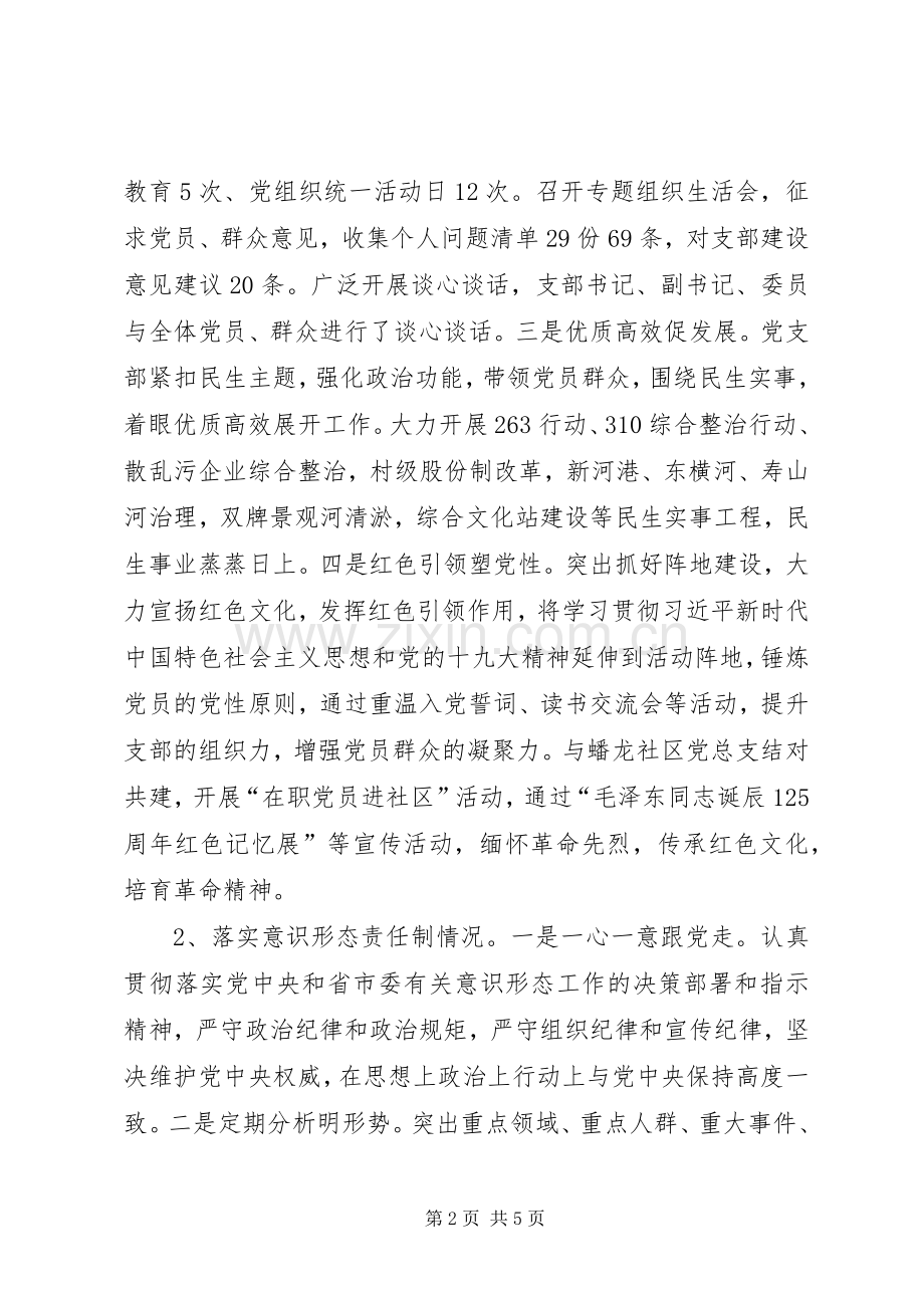 抓党建工作、落实意识形态工作、党风廉政建设述职报告.docx_第2页