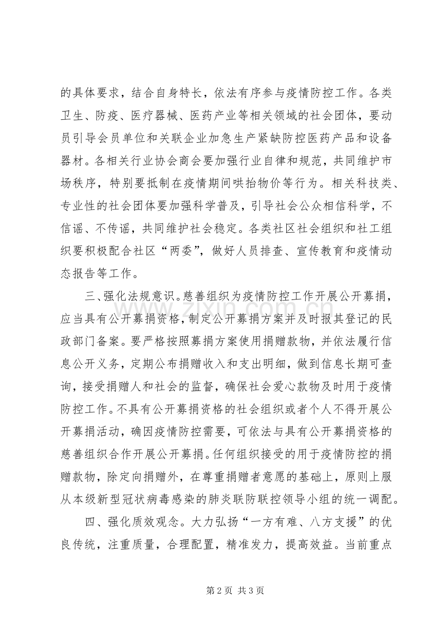 新型冠状病毒感染的肺炎疫情防控——致全省各社会组织倡议书.docx_第2页