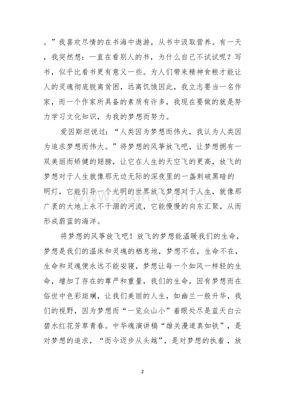 有关中华魂演讲稿范文汇编六篇.docx_第2页