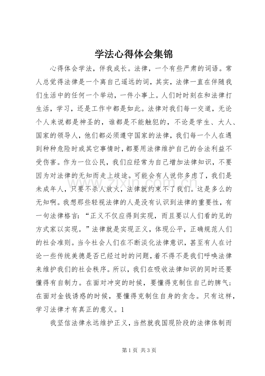 学法心得体会集锦.docx_第1页