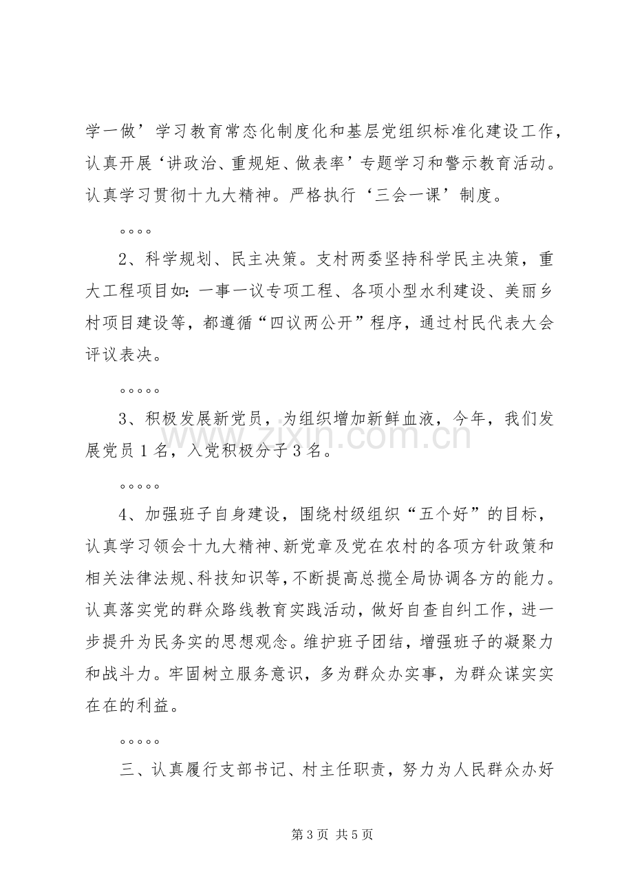 XX年度村党组织书记党建工作述职报告.docx_第3页