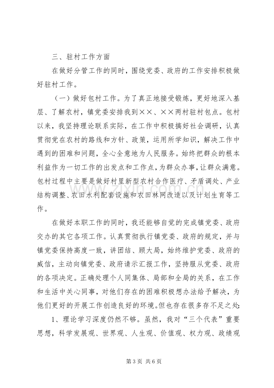 镇党委委员兼副镇长述职述廉报告.docx_第3页