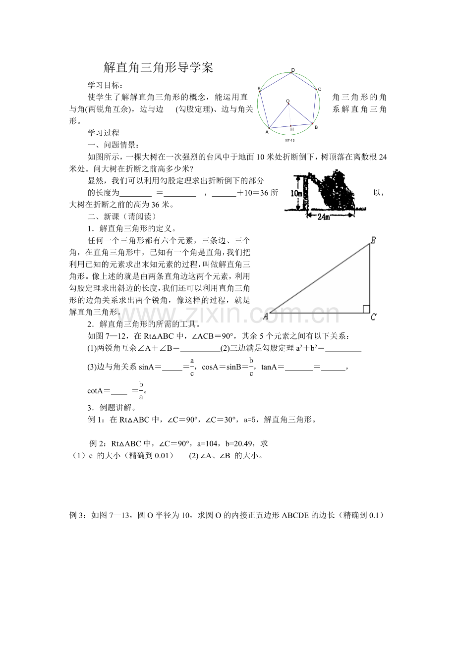 解直角三角形导学案.doc_第1页