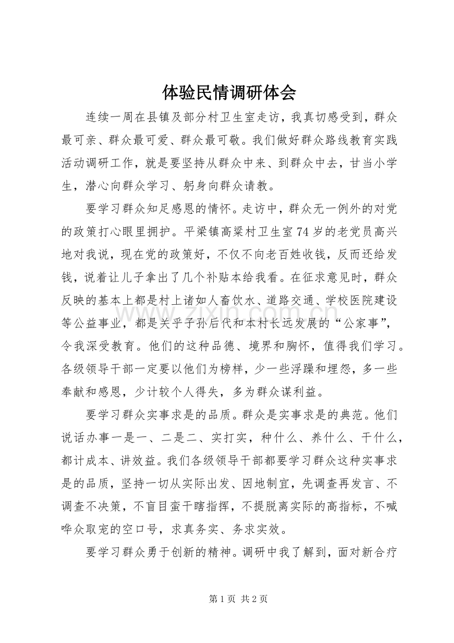 体验民情调研体会.docx_第1页