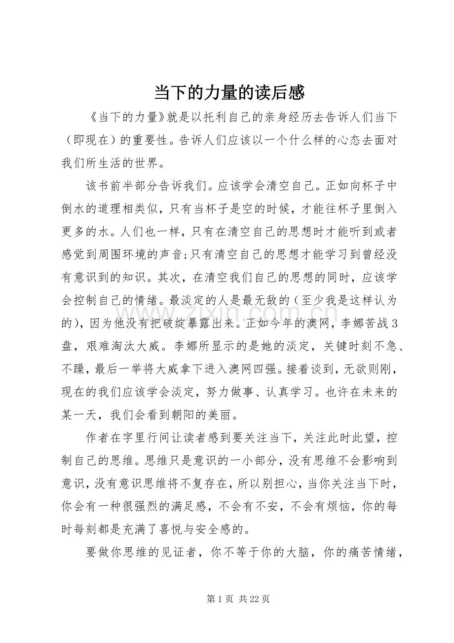 当下的力量的读后感.docx_第1页