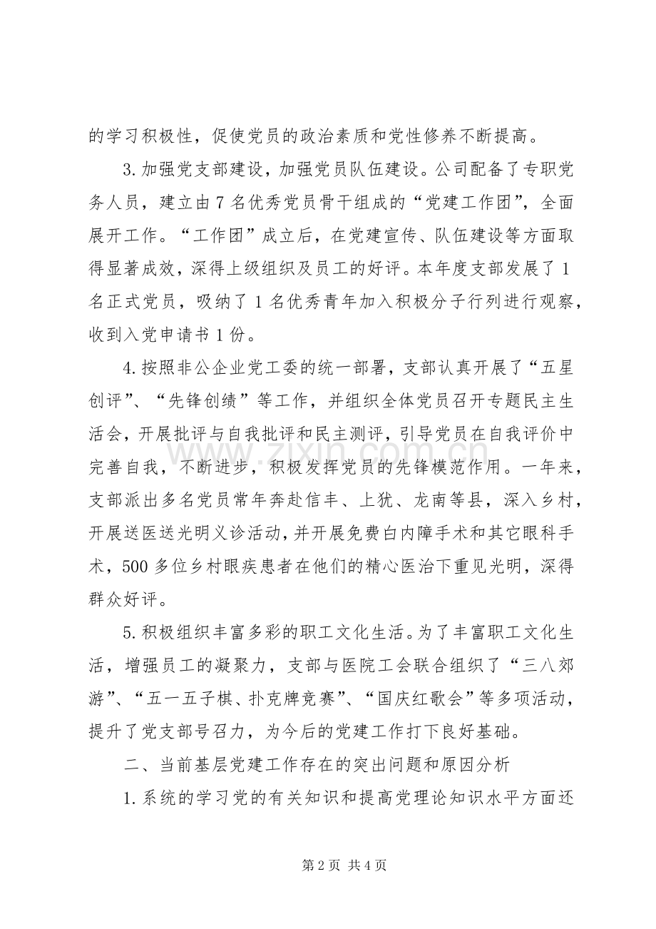 XX年度公司支部书记抓基层党建工作述职报告.docx_第2页