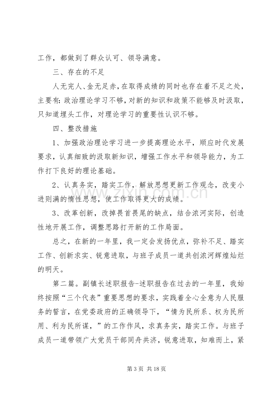 副镇长述职报告述职报告5篇.docx_第3页