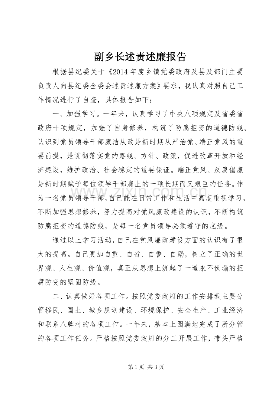 副乡长述责述廉报告.docx_第1页