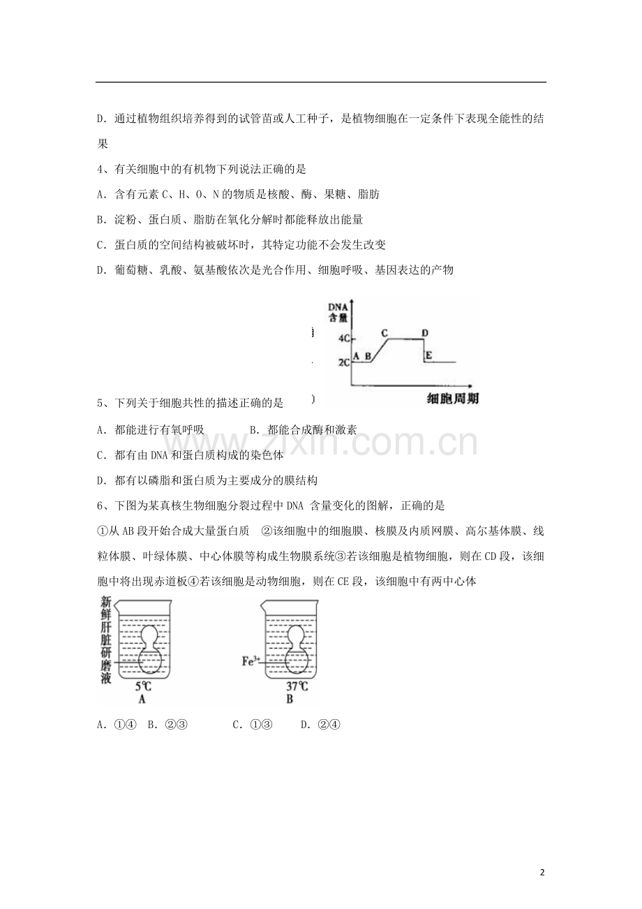 山东省高三生物12月考题新人教版.doc_第2页