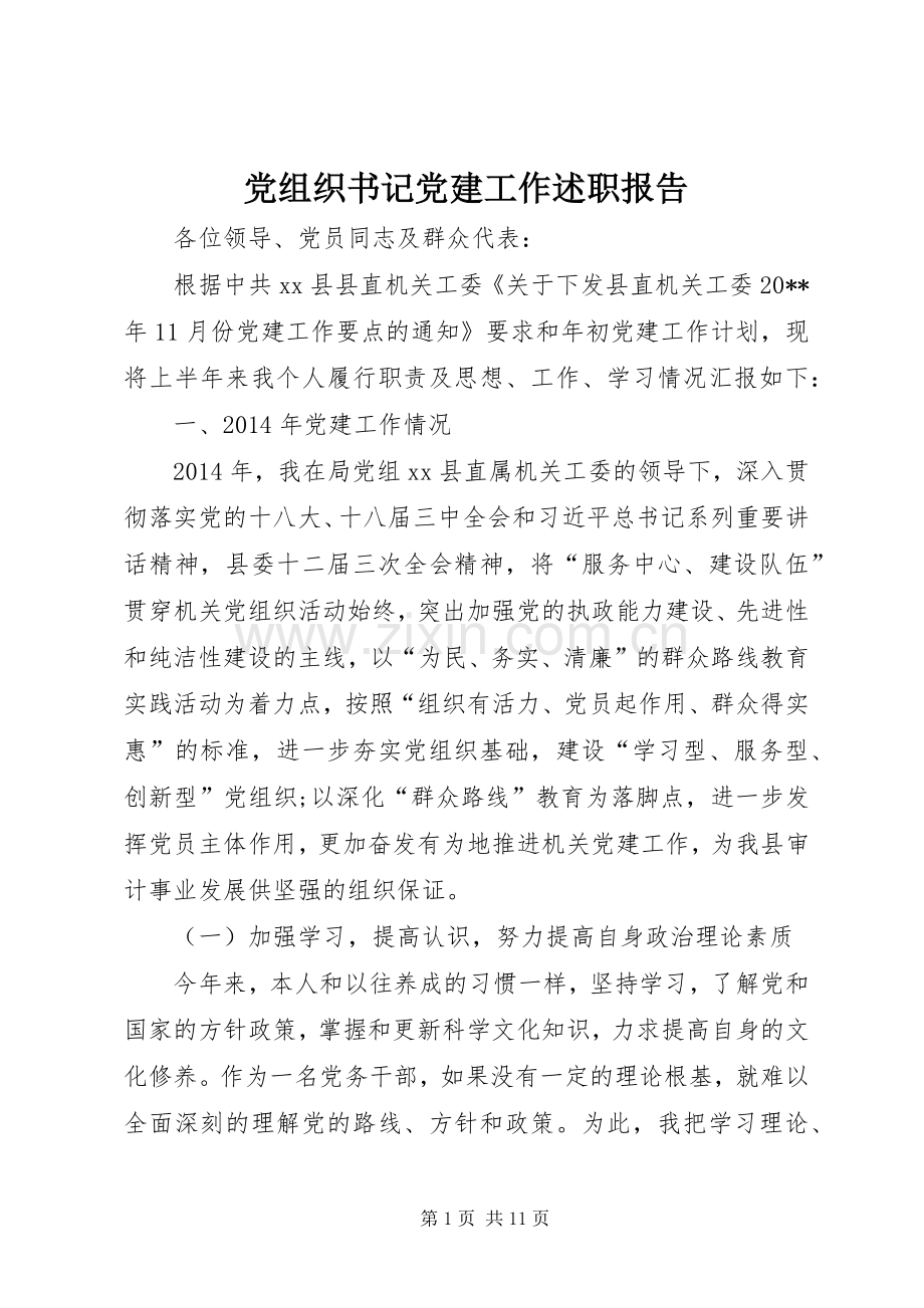 党组织书记党建工作述职报告.docx_第1页