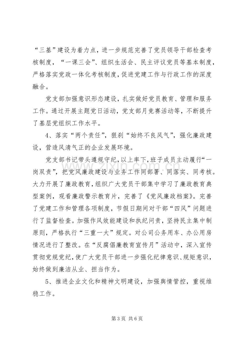 公司党支部XX年上半年述职报告.docx_第3页