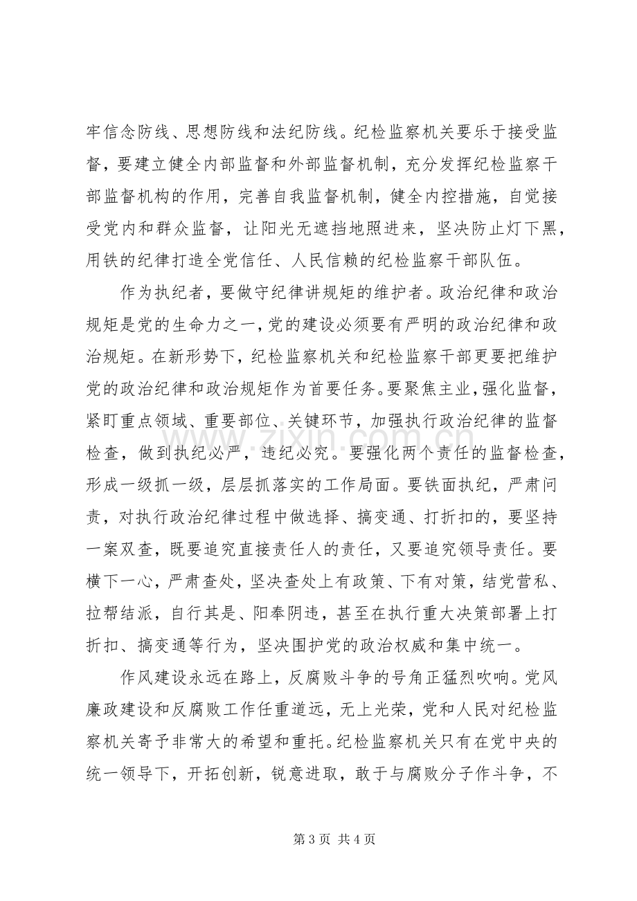 纪检干部守纪律讲规矩心得体会范文.docx_第3页