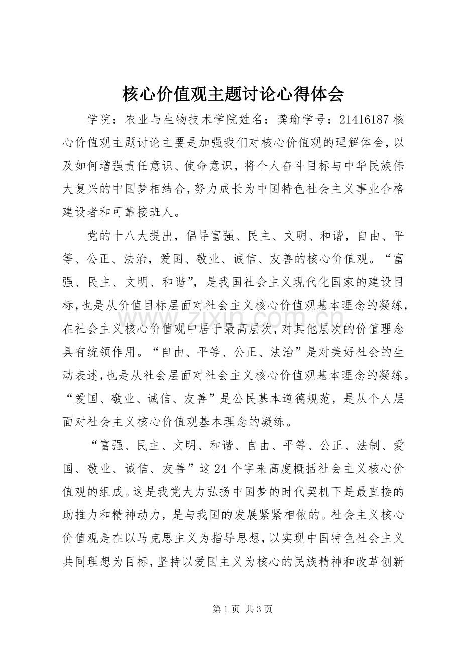 核心价值观主题讨论心得体会.docx_第1页