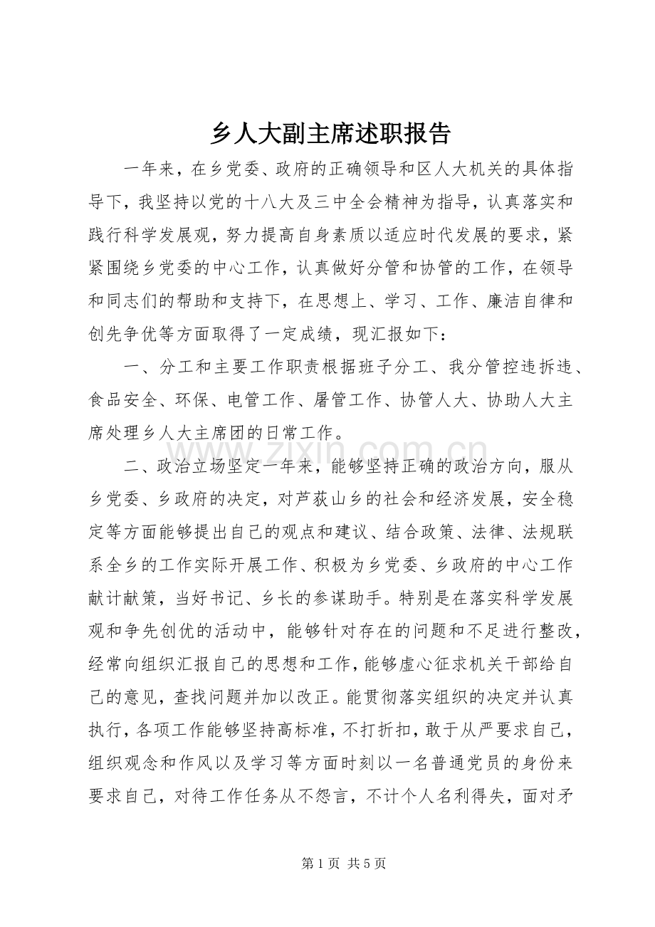 乡人大副主席述职报告.docx_第1页