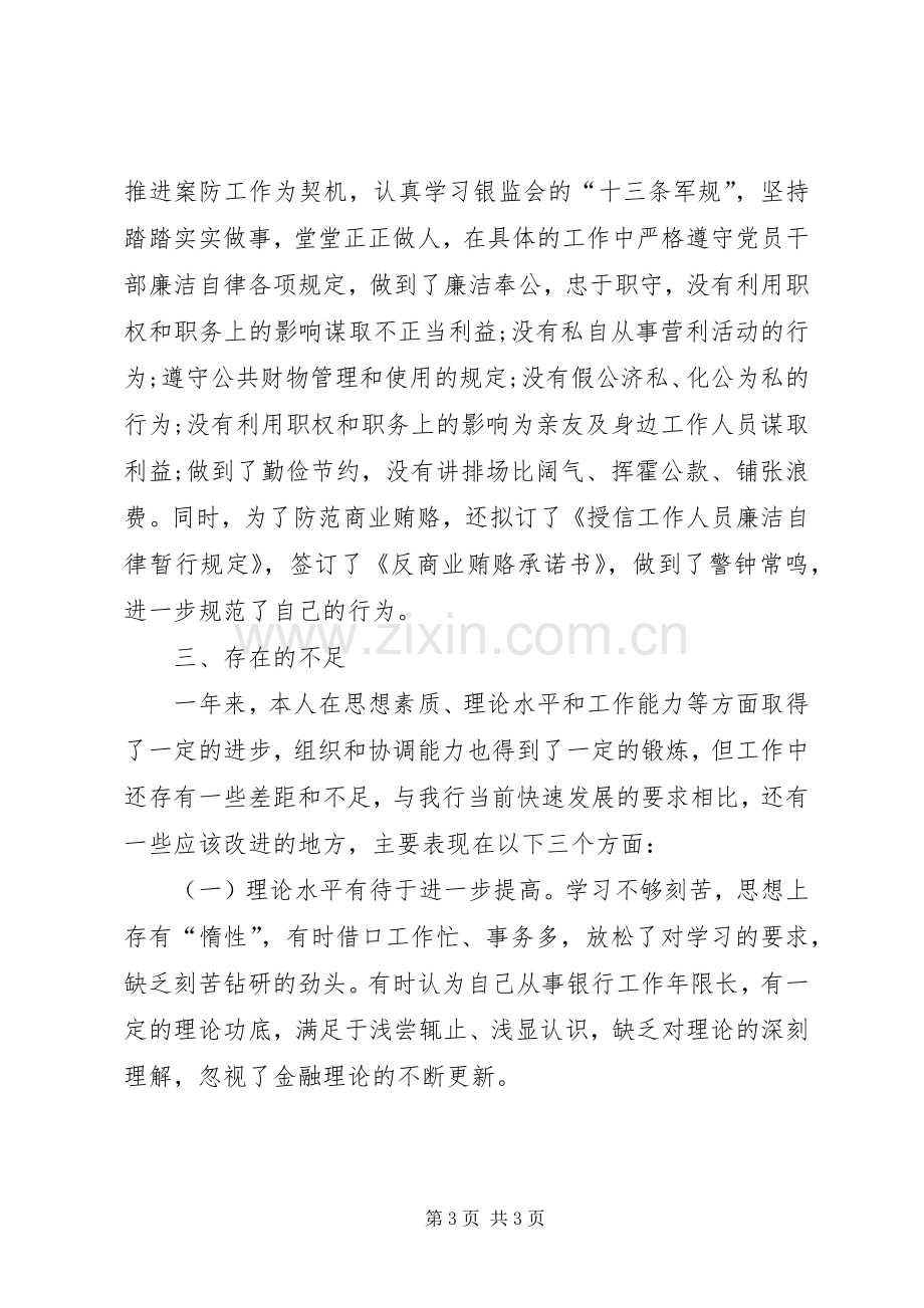 银行信贷管理负责人述廉报告.docx_第3页