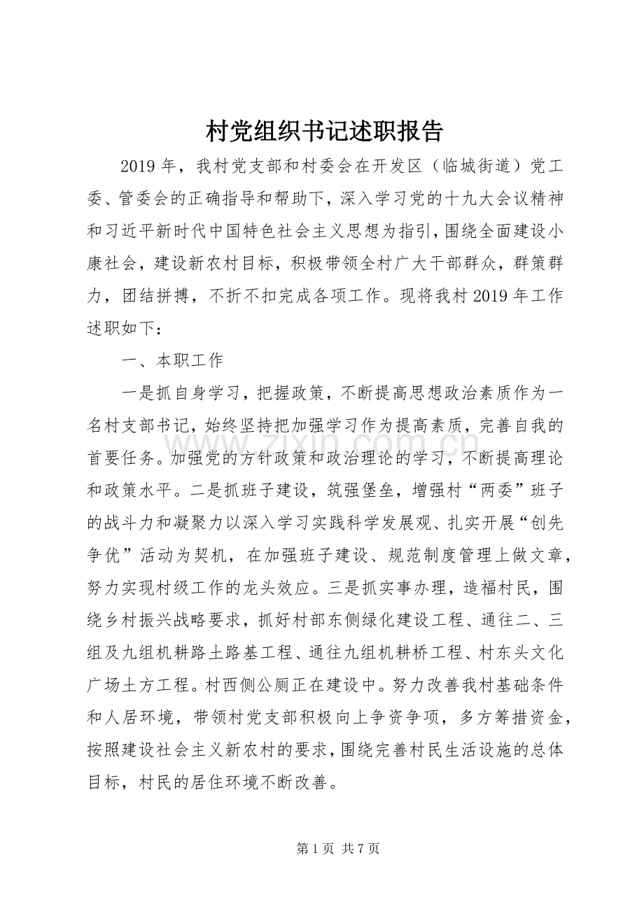 村党组织书记述职报告.docx_第1页