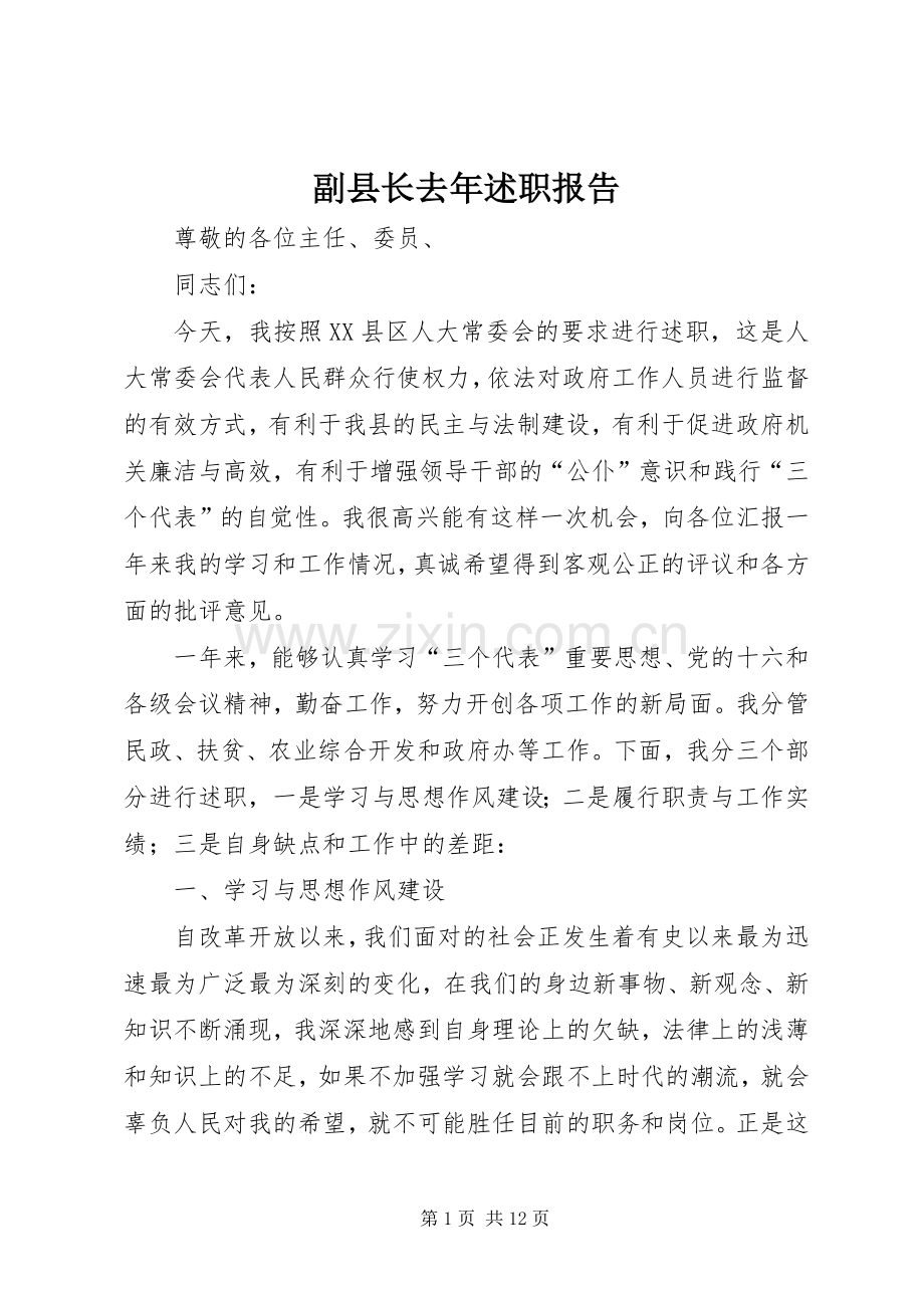 副县长去年述职报告.docx_第1页