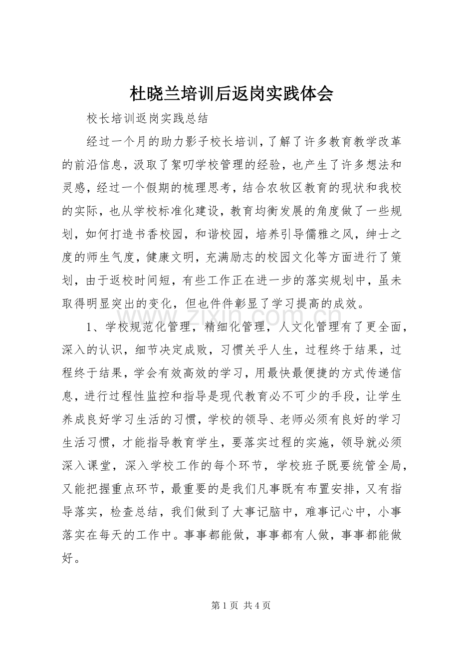 杜晓兰培训后返岗实践体会.docx_第1页