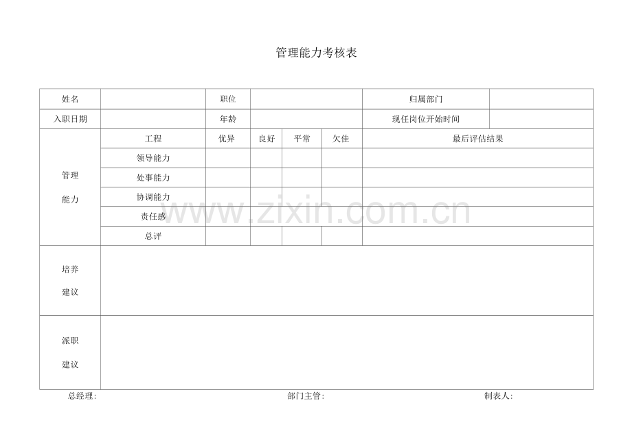 管理能力考核表-(1).docx_第1页