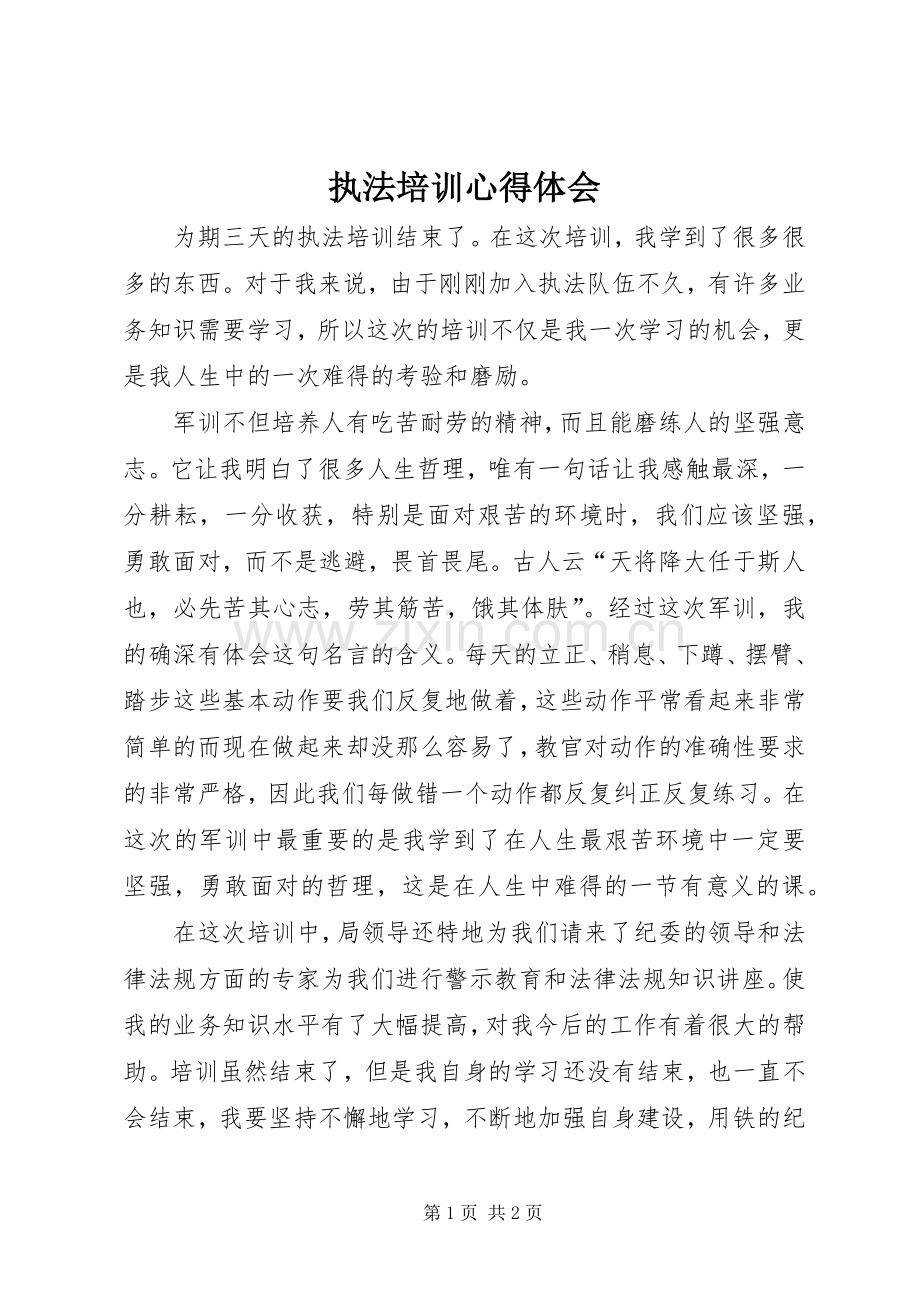 执法培训心得体会.docx_第1页