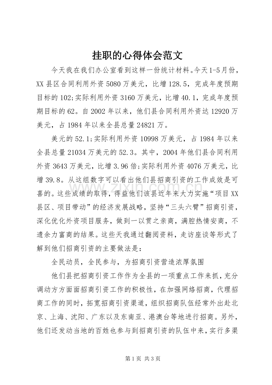 挂职的心得体会范文.docx_第1页