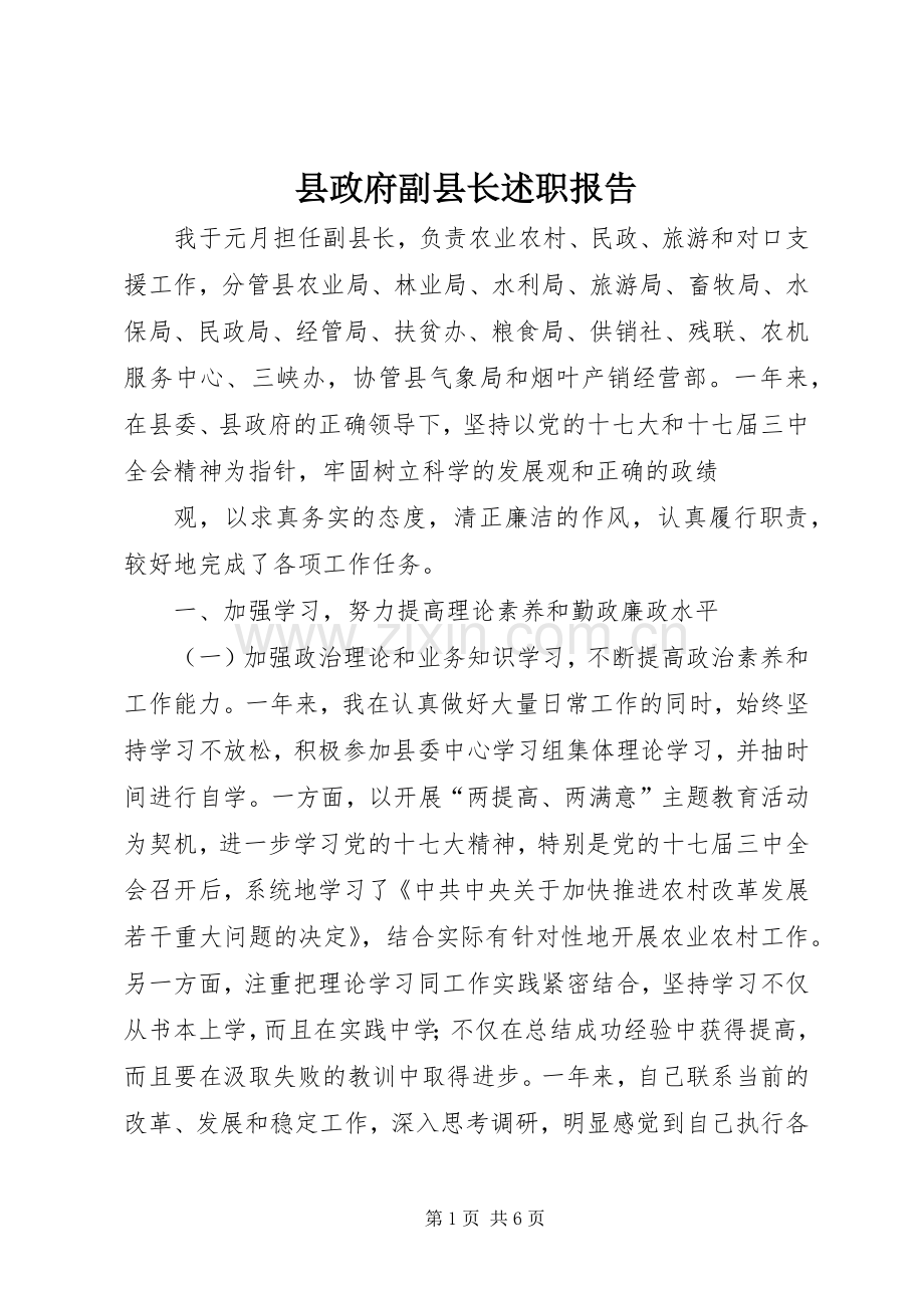 县政府副县长述职报告.docx_第1页