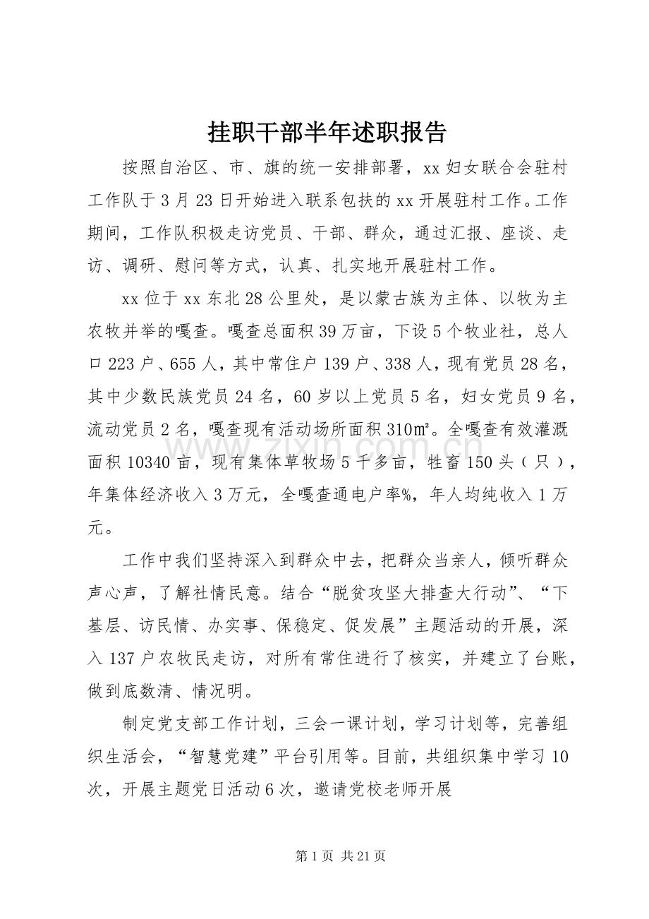 挂职干部半年述职报告.docx_第1页