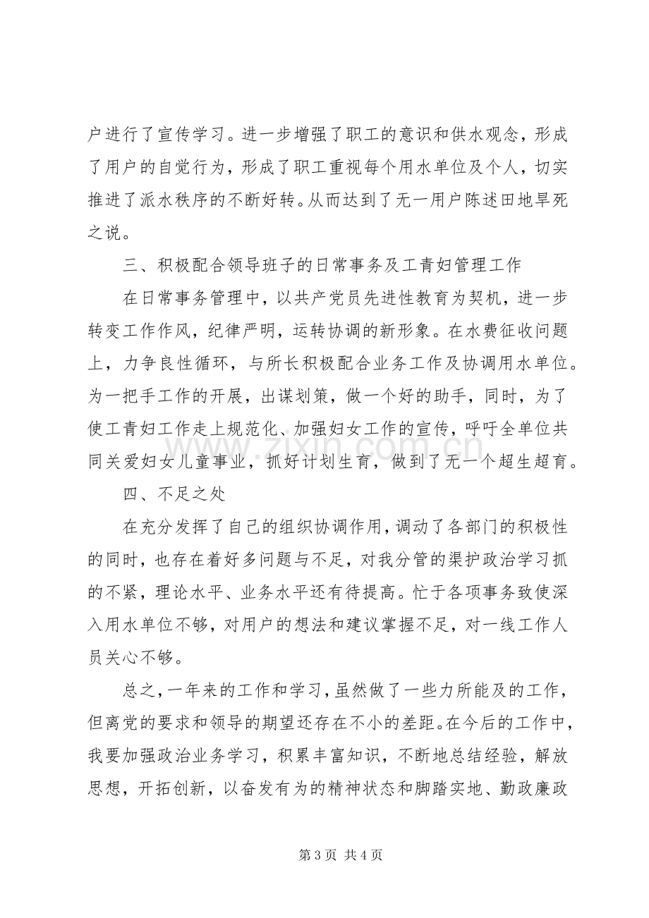 水利系统领导干部个人述职干部.docx_第3页