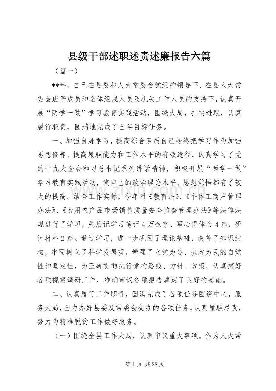 县级干部述职述责述廉报告六篇.docx_第1页