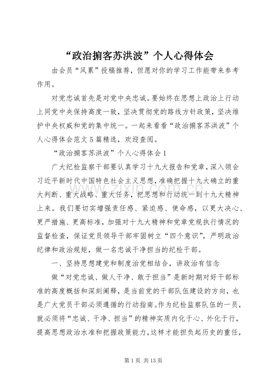 “政治掮客苏洪波”个人心得体会.docx_第1页